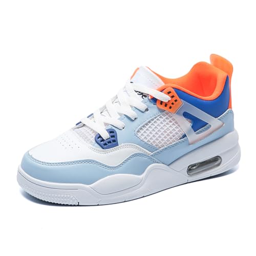 Twinice Herren Damen Basketballschuhe Mode Sportschuhe Walkingschuhe Retrorutschfest und Verschleißfest Schuhe Sneaker Blau EU 37 von Twinice