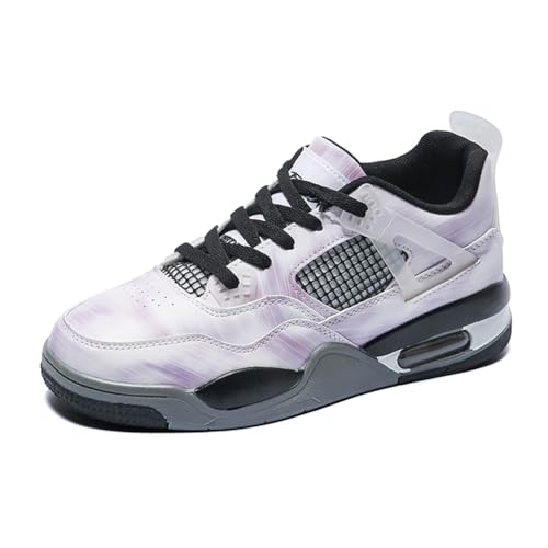 Twinice Herren Damen Basketballschuhe Mode Sportschuhe Walkingschuhe Retrorutschfest und Verschleißfest Schuhe Sneaker Lila EU 43 von Twinice