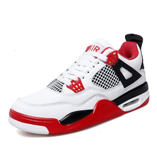 Twinice Herren Damen Basketballschuhe Mode Sportschuhe Walkingschuhe Retrorutschfest und Verschleißfest Schuhe Sneaker Rot EU 39 von Twinice