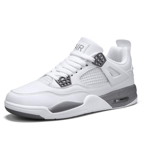 Twinice Herren Damen Basketballschuhe Mode Sportschuhe Walkingschuhe Retrorutschfest und Verschleißfest Schuhe Sneaker Weiß EU 40 von Twinice
