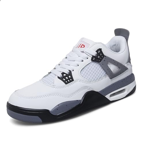 Twinice Herren Damen Basketballschuhe Mode Sportschuhe Walkingschuhe Retrorutschfest und Verschleißfest Schuhe Sneaker Weiß EU 45 von Twinice