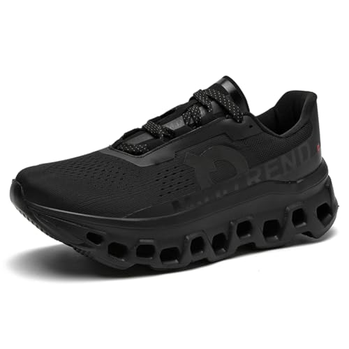 Twinice Herren Damen Sportschuhe Laufschuhe Profilsohle Sneakers mit Luftpolster TurnschuheLeichte Schuhe Schwarz EU 39 von Twinice