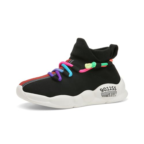 Twinice Kinder Hausschuhe Leicht Barfuss Hüttenschuhe rutschfest Atmungsaktive Pantoffeln Schwarz 33EU von Twinice