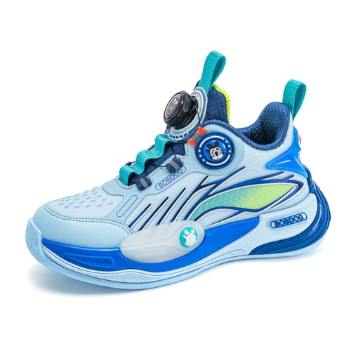 Twinice Kinder Jungen wasserdichte Leder Walkingschuhe Fitness Sportschuhe Running Straßenlaufschuhe Modisch und Leicht Blau EU 33 von Twinice