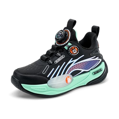 Twinice Kinder Jungen wasserdichte Leder Walkingschuhe Fitness Sportschuhe Running Straßenlaufschuhe Modisch und Leicht Schwarz EU 28 von Twinice