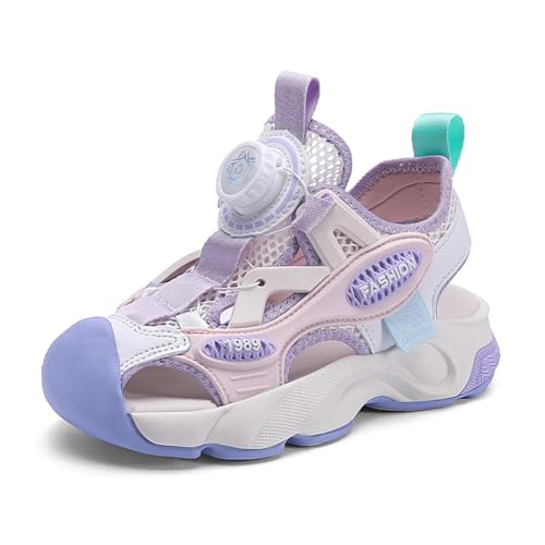 Twinice Kinder Sandalen Jungen Mädchen Sportsandalen Geschlossene Trekkingsandalen Outdoor Sommerschuhe - Leicht und Atmungsaktiv Rosa 28EU von Twinice