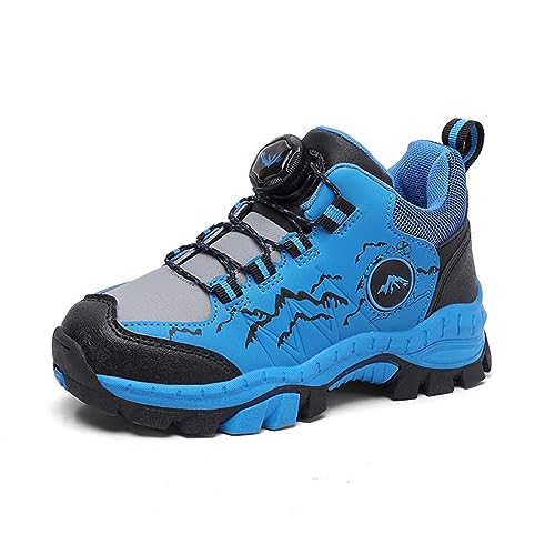 Twinice Kinder Schneestiefel Jungen Warmfutter Stiefel Wanderschuhe Wasserfeste Trekkingschuhe Winterschuhe Royal Blue34 EU von Twinice