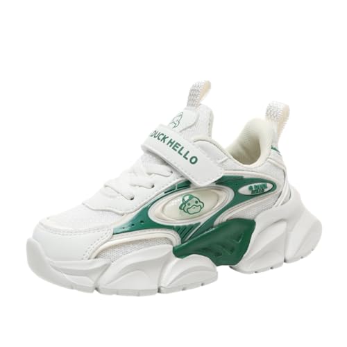 Twinice Kinder Sportschuhe Modische Jungen Sportschuhe Sportschuhe Bequeme Atmungsaktive Leichte Outdoor Sport Freizeitschuhe Joggingschuhe Größe Beige-Grün 36EU von Twinice