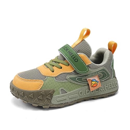 Twinice Kinder Sportschuhe Modische Jungen Sportschuhe Sportschuhe Bequeme Atmungsaktive Leichte Outdoor Sport Freizeitschuhe Joggingschuhe Größe Grün 34EU von Twinice