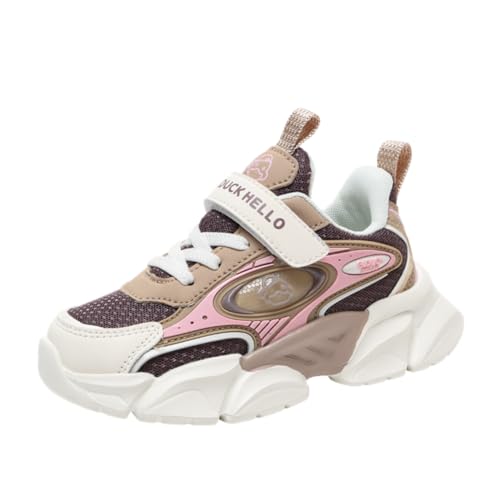 Twinice Kinder Sportschuhe Modische Jungen Sportschuhe Sportschuhe Bequeme Atmungsaktive Leichte Outdoor Sport Freizeitschuhe Joggingschuhe Größe Kaffee-Rosa 29EU von Twinice