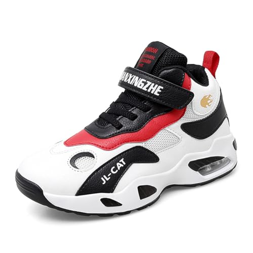 Twinice Kinder Winterschuhe Warm Gefütterte Winterboots Jungen Mädchen Trekkingschuhe Schneestiefel Baumwollschuhe Outdoor rutschfest mit Klettverschluss Rot 32 EU von Twinice