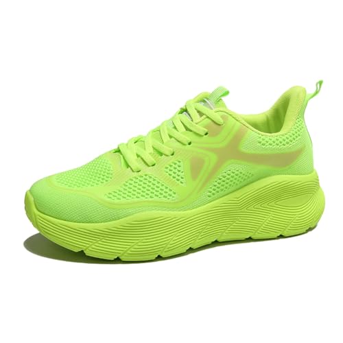 Twinice Laufschuhe Damen Luftpolster Atmungsaktiv Sportschuhe Turnschuhe rutschfeste Leichtgewichts Straßenlaufschuhe Sneaker Joggingschuhe Walkingschuhe Fitness Fruchtgrün 41EU von Twinice