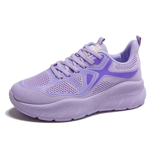 Twinice Laufschuhe Damen Luftpolster Atmungsaktiv Sportschuhe Turnschuhe rutschfeste Leichtgewichts Straßenlaufschuhe Sneaker Joggingschuhe Walkingschuhe Fitness Lila 37EU von Twinice