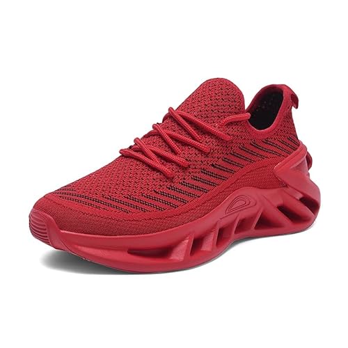 Twinice Laufschuhe Damen Luftpolster Atmungsaktiv Sportschuhe Turnschuhe rutschfeste Leichtgewichts Straßenlaufschuhe Sneaker Joggingschuhe Walkingschuhe Fitness Rot 39EU von Twinice