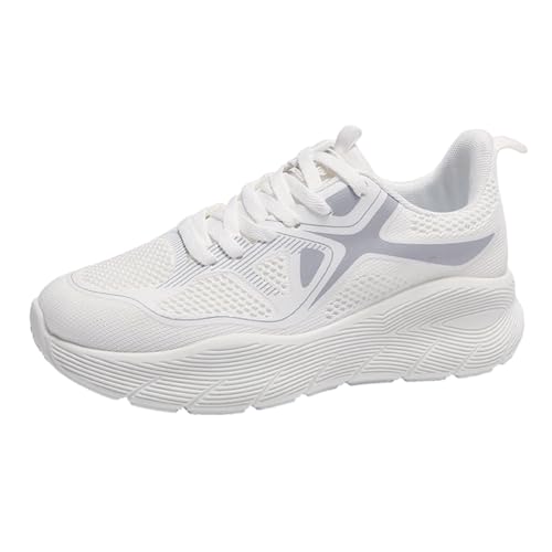 Twinice Laufschuhe Damen Luftpolster Atmungsaktiv Sportschuhe Turnschuhe rutschfeste Leichtgewichts Straßenlaufschuhe Sneaker Joggingschuhe Walkingschuhe Fitness Weiß 39EU von Twinice