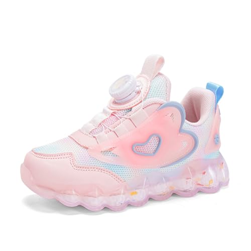 Twinice Laufschuhe Sneaker KinderTurnschuhe Jungen Mädchen Mode Sportschuhe Atmungsaktiv Bequem Rosa 34EU von Twinice