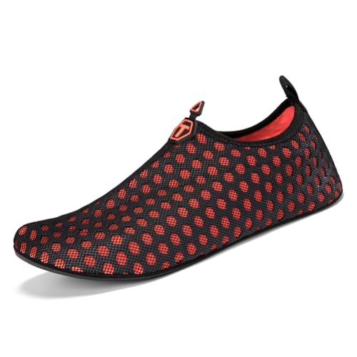 Twinice Unisex Badeschuhe Leicht Atmungsaktive rutschfeste Barfußschuhe mit Dicker Sohle Rot 42EU Twinice Unisex Badeschuhe Leicht Atmungsaktive rutschfeste Barfußschuhe mit Dicker Sohle Rot 42EU von Twinice
