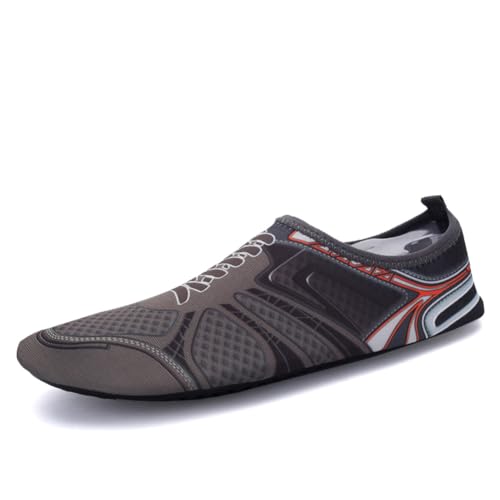 Twinice Unisex Badeschuhe Leicht Atmungsaktive rutschfeste Barfußschuhe mit Dicker Sohle grau 46EU Twinice Unisex Badeschuhe Leicht Atmungsaktive rutschfeste Barfußschuhe mit Dicker Sohle grau 46EU von Twinice