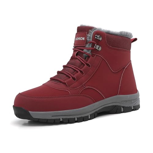Twinice Wanderschuhe Damen Wasserdicht Leicht Trekkingschuhe Damen Atmungsaktiv Outdoor Schuhe Damen rutschfeste Bergschuhe Camping Walking Hiking Sneaker rot 44EU von Twinice