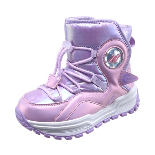 Twinice Winterstiefel für Mädchen Jungen Winterschuhe Warm Gefüttert Winterboots Outdoor rutschfeste Schneestiefel Kinder lila 37 EU von Twinice