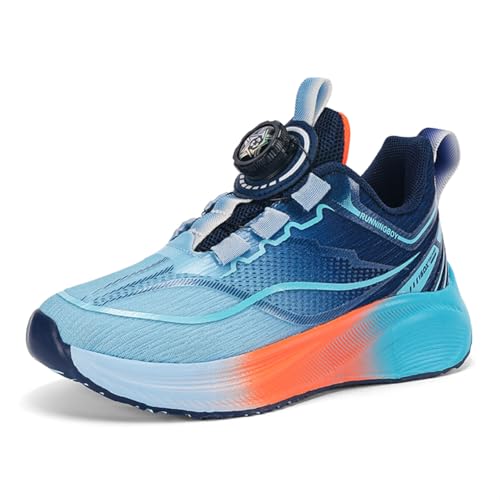Unisex Kinder Sneaker Jungen Turnschuhe Mädchen Sportschuhe Hallenschuhe Outdoor Laufschuhe Weiß-Blau-Orange 31EU Unisex Kinder Sneaker Jungen Turnschuhe Mädchen Sportschuhe Hallenschuhe Outdoor Laufschuhe Weiß-Blau-Orange 31EU von Twinice