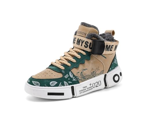 Warme Gefüttert Winterstiefel Herren Damen Wasserdicht Winterschuhe Wanderschuhe rutschfest Trekking Schneestiefel Grün 43EU von Twinice