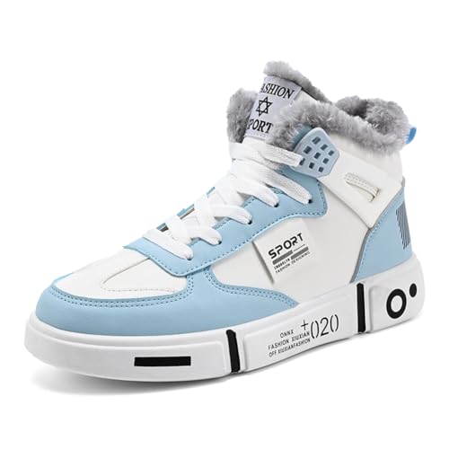 Warme Gefüttert Winterstiefel Herren Damen Wasserdicht Winterschuhe rutschfest Trekking Wanderschuhe Schneestiefel blau 44EU von Twinice