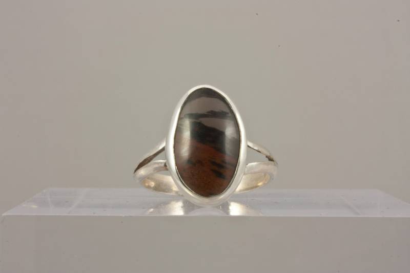 sterling Silber Und Mahagoni Obsidian-Ring-Größe 5 1/2 von TwiningRose
