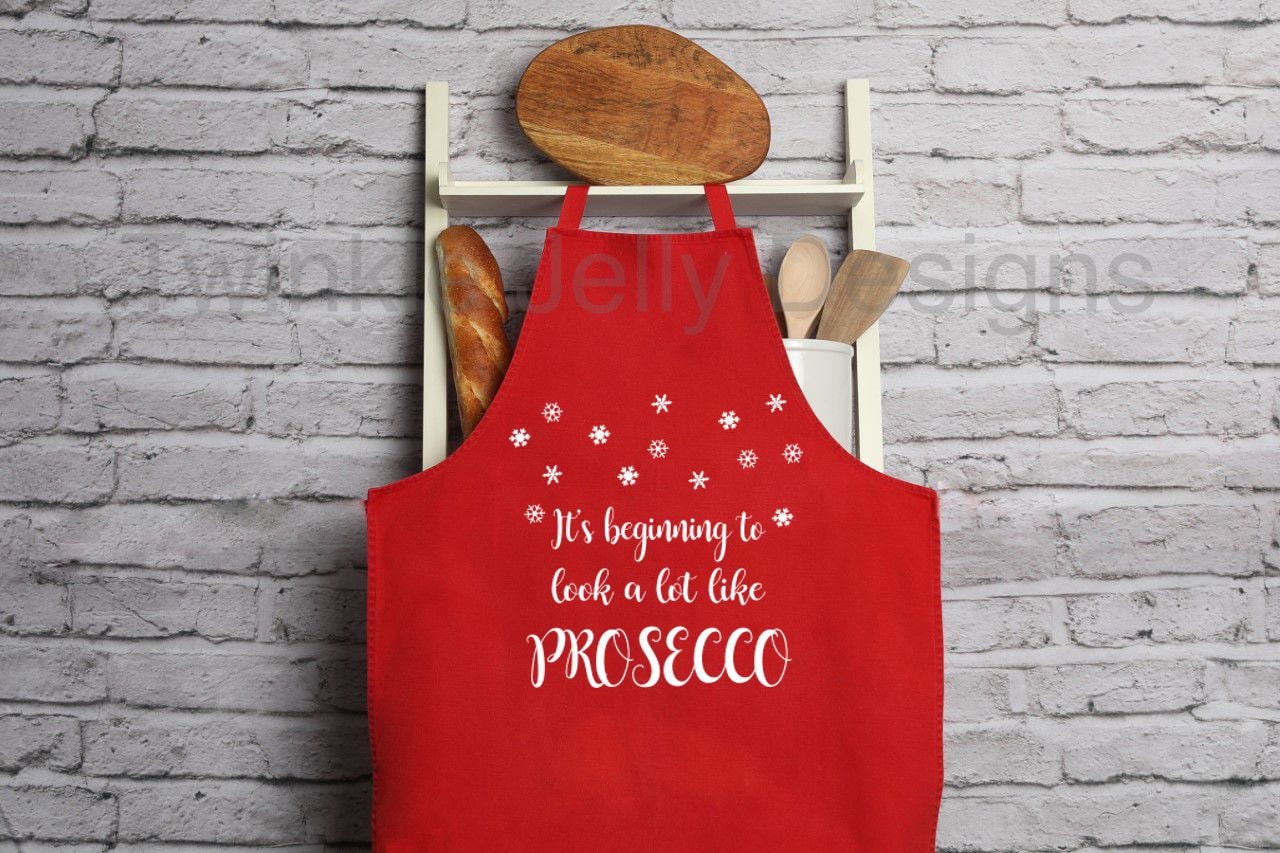 Es Fängt An, Viel Wie Prosecco Erwachsene Weihnachtsschürze Auszusehen von TwinkleJellyDesigns