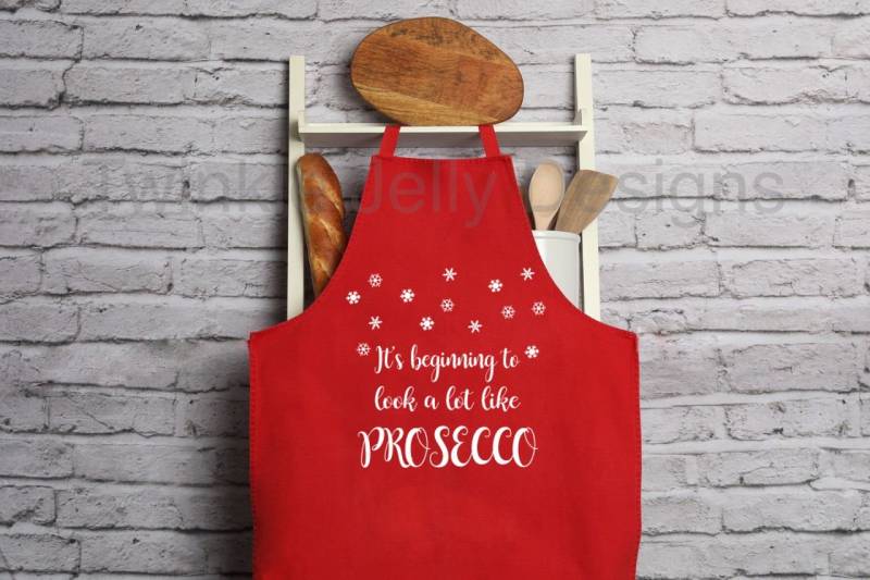 Es Fängt An, Viel Wie Prosecco Erwachsene Weihnachtsschürze Auszusehen von TwinkleJellyDesigns