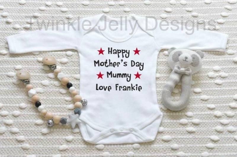 Happy Mother's Day Mummy Personalisierter Strampler - Babygrow Erster Muttertag Baby Memory Box von TwinkleJellyDesigns