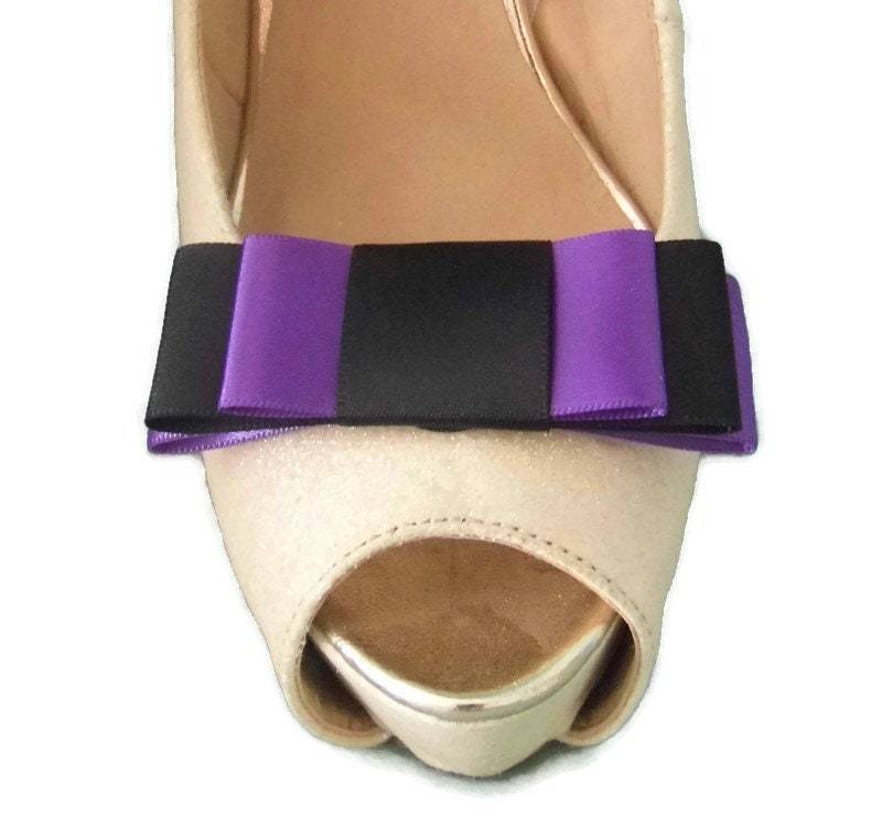 Handgefertigte Triple Bow Schuhclips in Schwarz Und Lila - Andere Farben Auf Anfrage Handgefertigte Triple Bow Schuhclips in Schwarz Und Lila - Andere Farben Auf Anfrage von TwinkleToesShoeClips