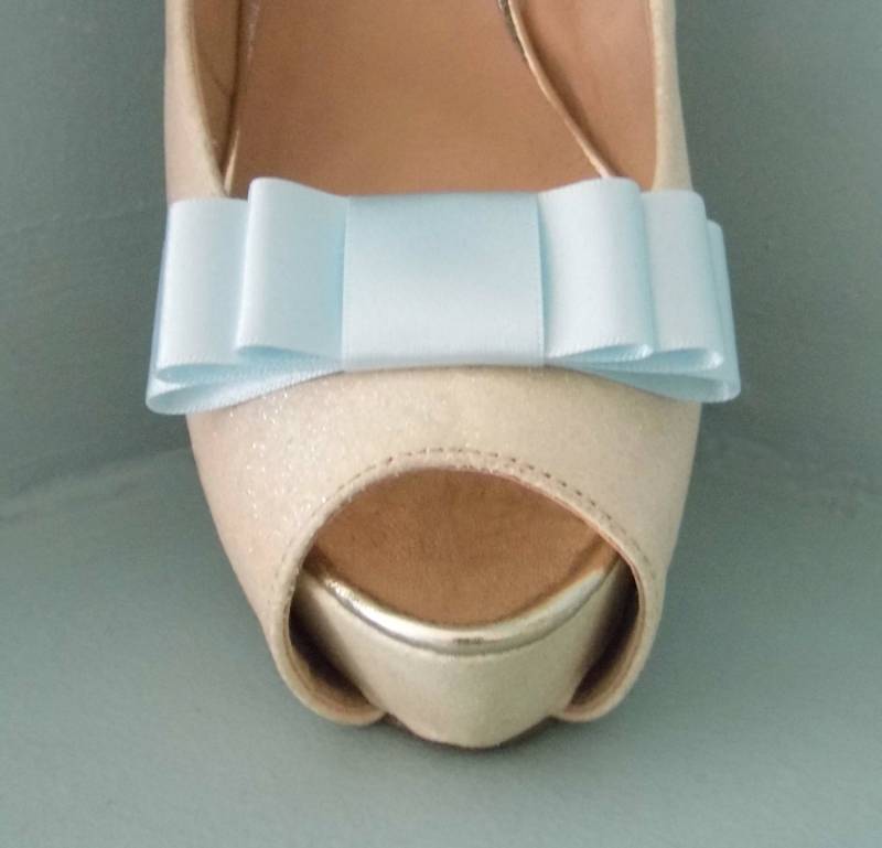 Handgemachte Baby Blaue Triple Bow Schuhclips - Andere Farben Auf Anfrage von TwinkleToesShoeClips