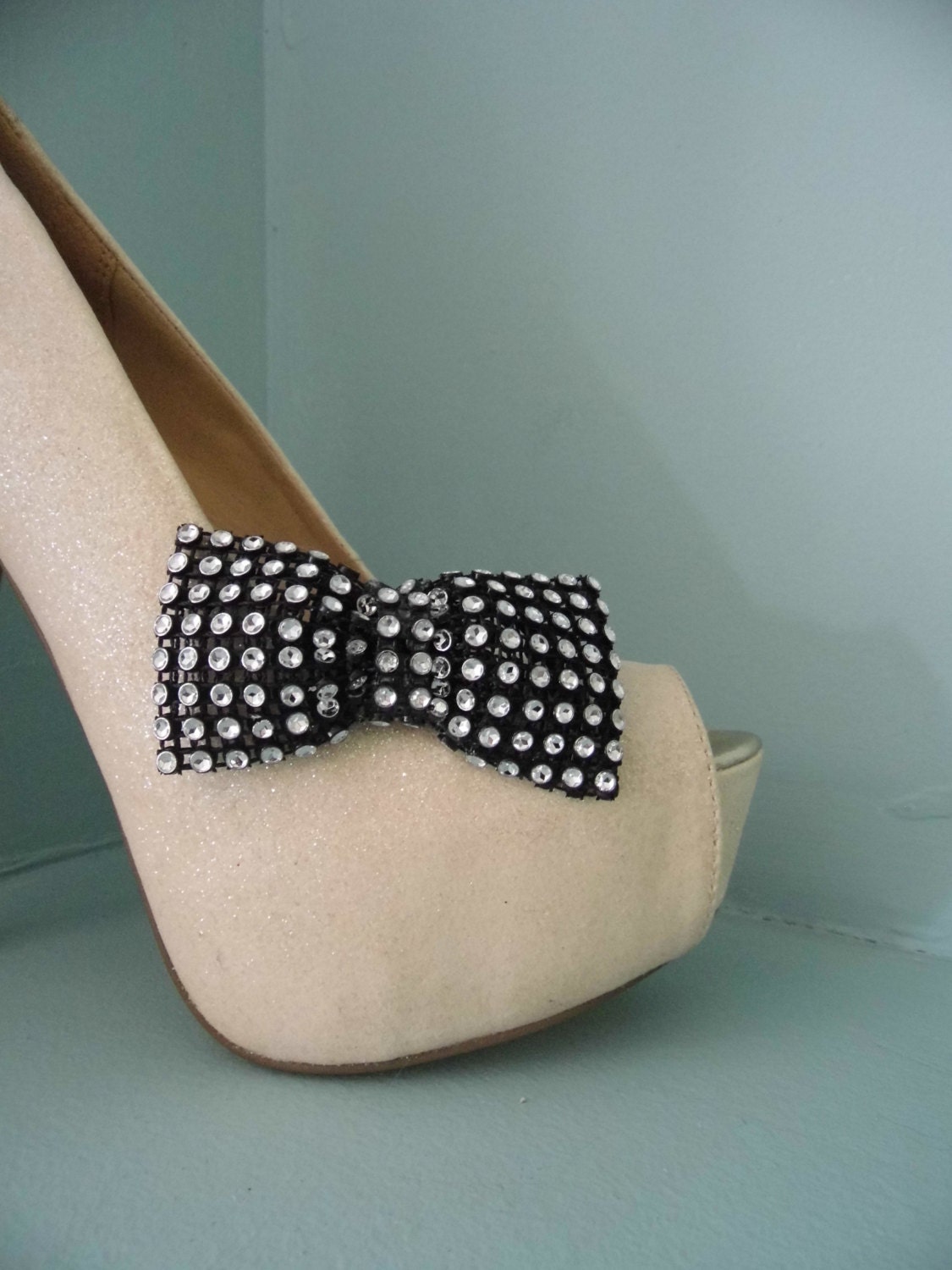 Schöne Handgemachte Schwarze Diamante Stil Schleifen Schuhclips Schöne Handgemachte Schwarze Diamante Stil Schleifen Schuhclips von TwinkleToesShoeClips