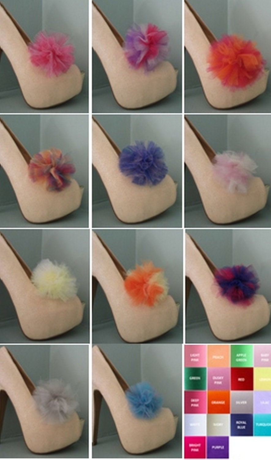 Wunderschöne Handgefertigte Schuhclips Aus Tüll - Wählen Sie Ihre Eigene Farbmischung Corsagen & Fascinators Auch Erhältlich Wunderschöne Handgefertigte Schuhclips Aus Tüll - Wählen Sie Ihre Eigene Farbmischung Corsagen & Fascinators Auch Erhältlich von TwinkleToesShoeClips