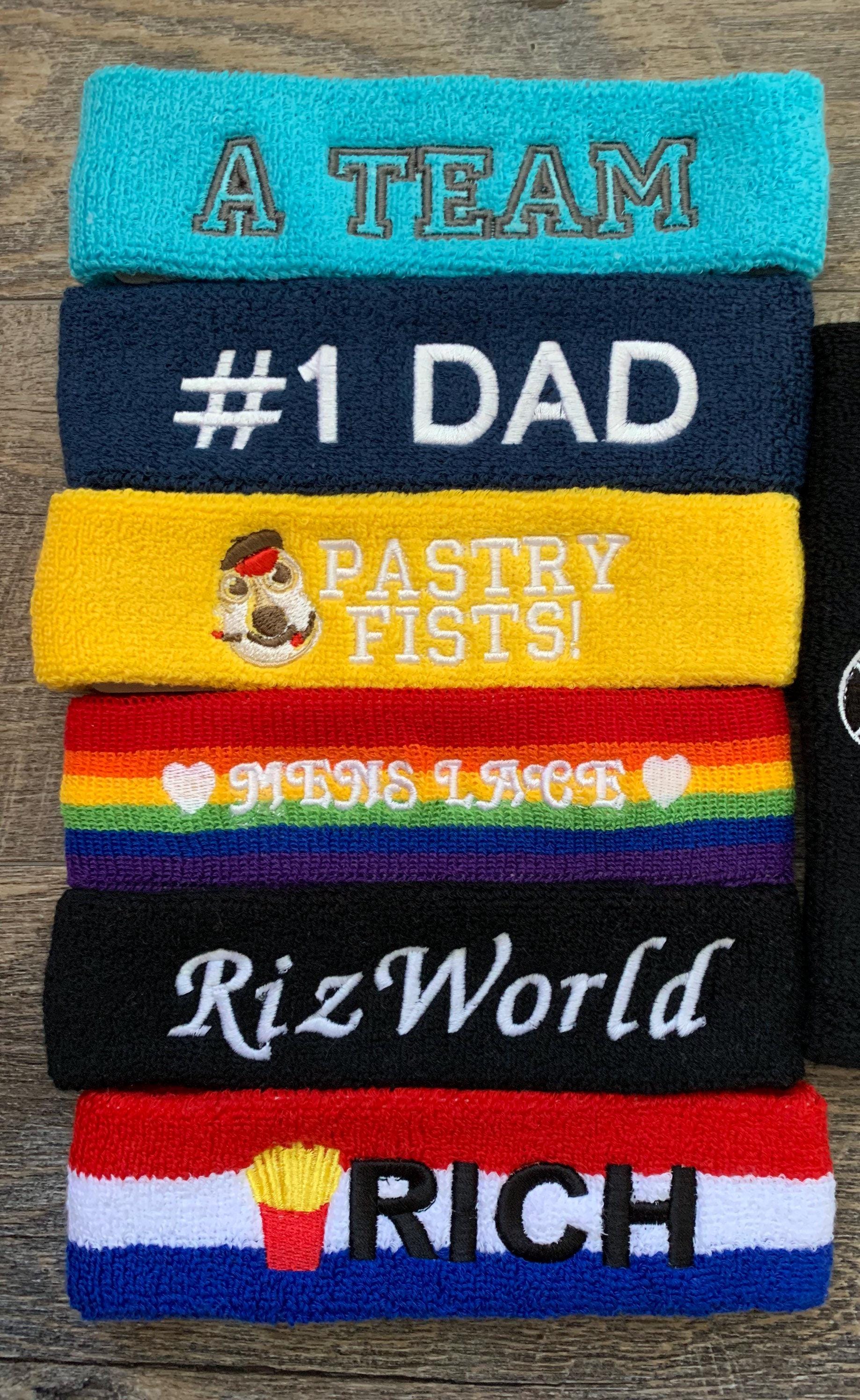 Schweißbänder Stirnbänder Bestickt Stretch Frottee Personalisiert Schweißbänder Stirnbänder Bestickt Stretch Frottee Personalisiert von Twinmimis
