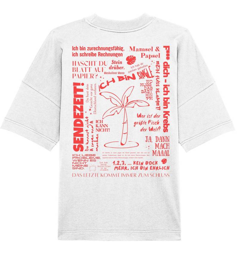 Best Of Trash-Tv Sprüche | Rot - Organic Oversize Shirt Unisex von TwinnyzDE