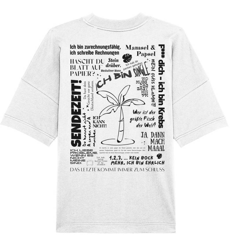 Best Of Trash-Tv Sprüche | Schwarze Schrift - Organic Oversize Shirt Unisex von TwinnyzDE
