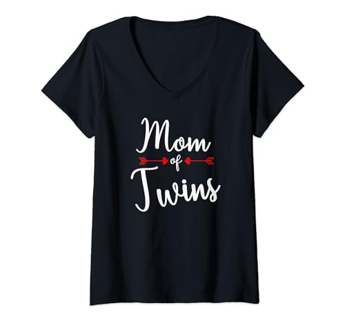 Mutter der Zwillinge Zwillinge Mutter Baby Ankündigung T-Shirt mit V-Ausschnitt Mutter der Zwillinge Zwillinge Mutter Baby Ankündigung T-Shirt mit V-Ausschnitt von Twins Gifts Clothing Twins Mom I Vicoli Merch