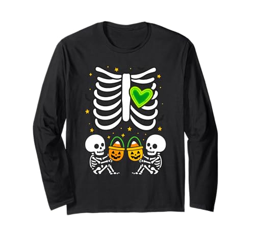 Skelett Baby Zwillinge Mama Schwangerschaft Ankündigung Halloween Langarmshirt Skelett Baby Zwillinge Mama Schwangerschaft Ankündigung Halloween Langarmshirt von Twins Pregnancy Announcement Mom Halloween