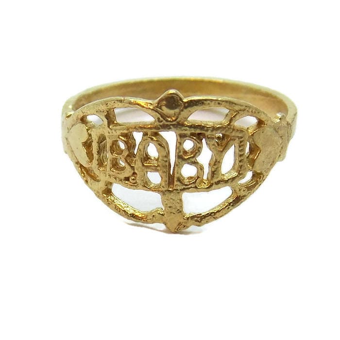 14K Gelbgold Baby Ring von TwinsjewelryShop