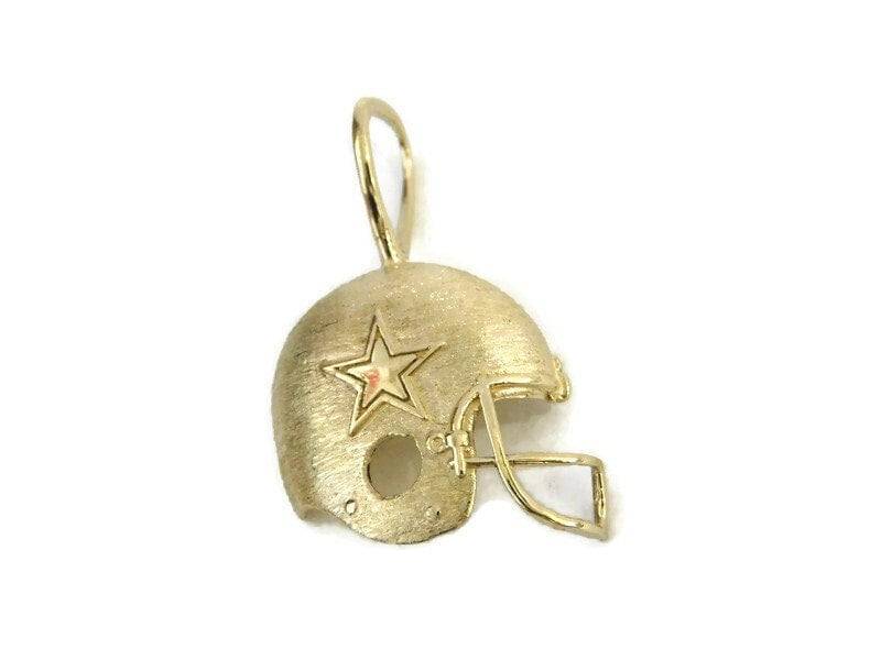 1989 Dallas Cowboys 14K Gelbgold Nfl Anhänger Football Helm von TwinsjewelryShop