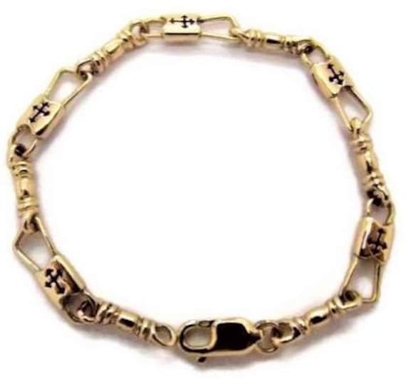 Acts Armband Fishers Of Men 10K Gold Regelmäßige Link, Kreuz Mit Knospen Design Acts Armband Fishers Of Men 10K Gold Regelmäßige Link, Kreuz Mit Knospen Design von TwinsjewelryShop