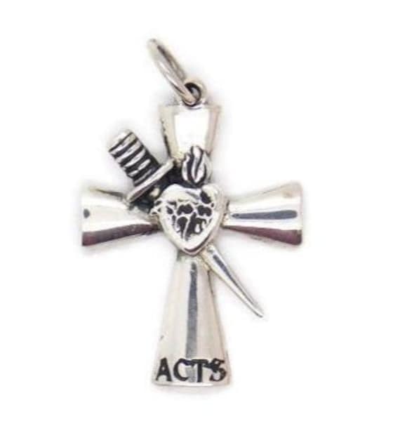 Acts Kreuz Anhänger .925 Sterling Silber von TwinsjewelryShop