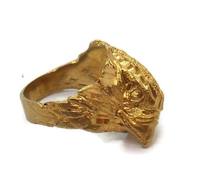 Adlerkopf Herrenring 585Er Gelbgold von TwinsjewelryShop