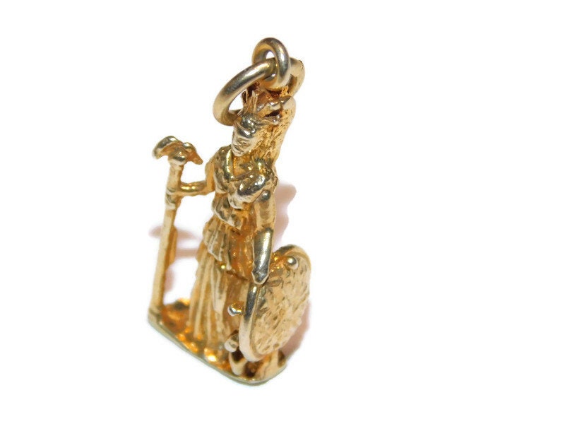 Athena Göttin Anhänger Charm 14K Gelbgold Athena Göttin Anhänger Charm 14K Gelbgold von TwinsjewelryShop