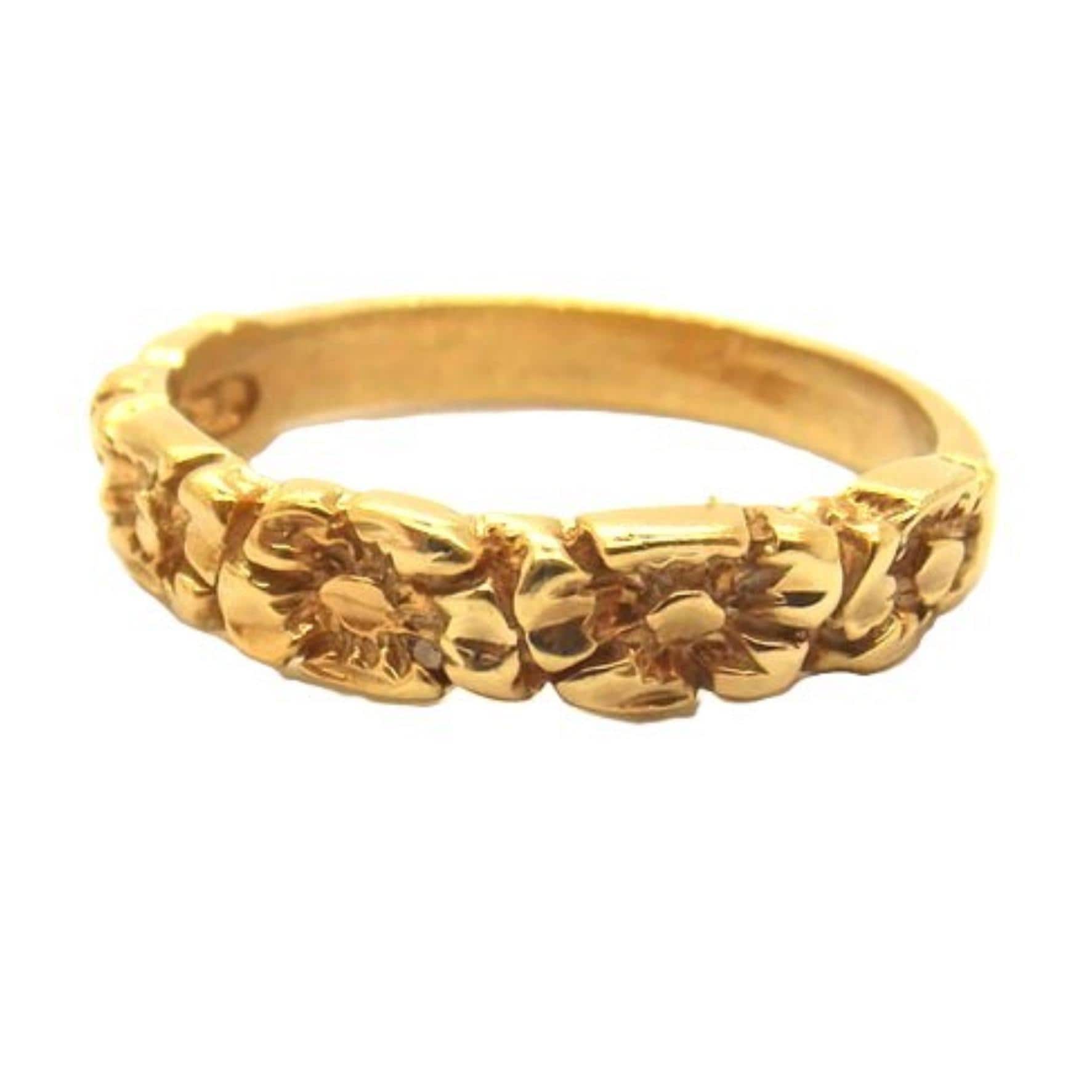 Blumen Ring Band 14K Gelbgold von TwinsjewelryShop