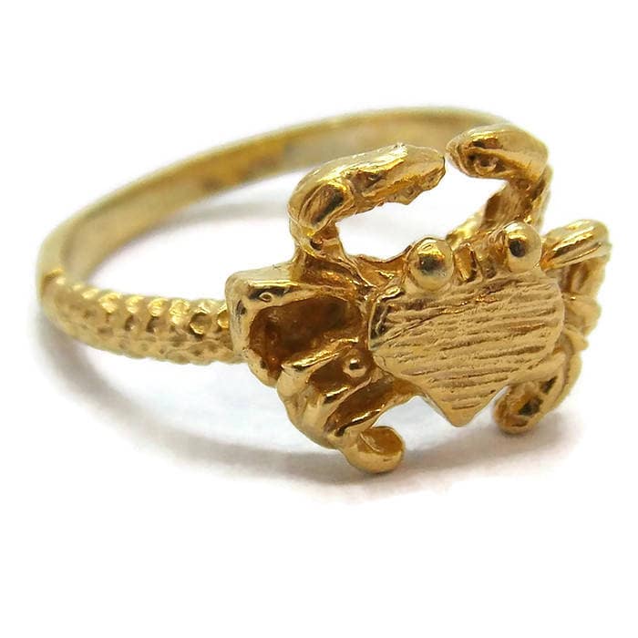 Cancer Sternzeichen Ring Damen 585Er Gelbgold von TwinsjewelryShop