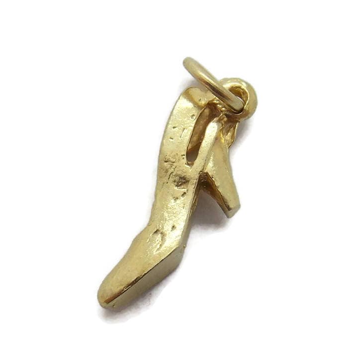 Damen Schuh Anhänger Charm 14K Gelbgold von TwinsjewelryShop