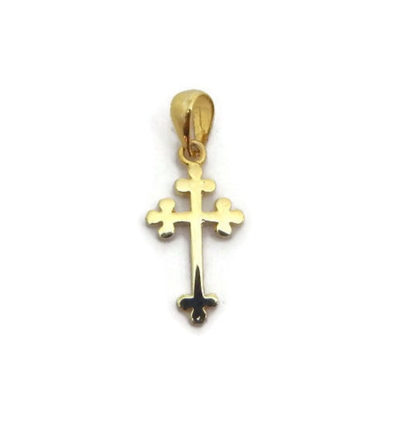 De Trinidad Kreuz Charm Anhänger 14K Gelbgold von TwinsjewelryShop